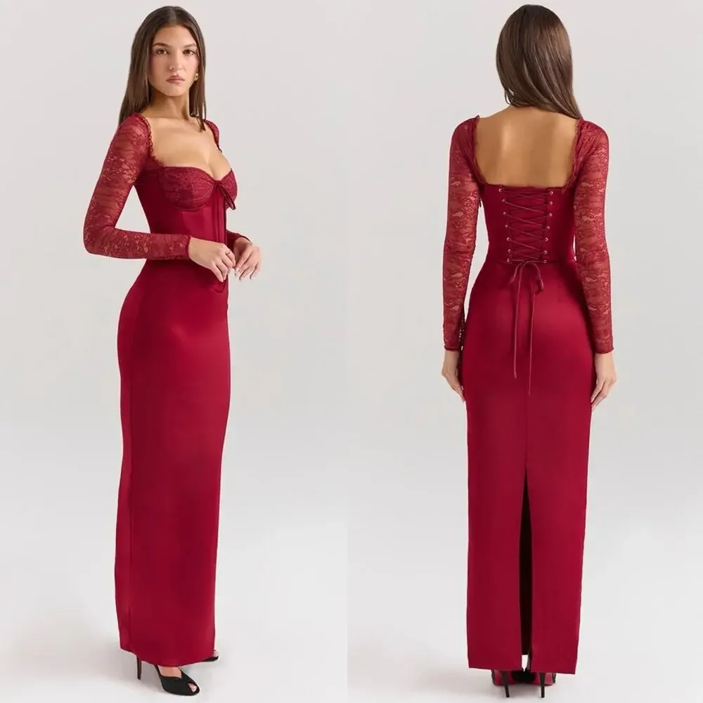 House of CB PERDI Berry Satin Maxi Dress With Corset M PLUS CUP - Picture 10 of 16